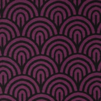 Jacquard Flanell Jersey Bögen Schwarz/Bordeaux by Swafing